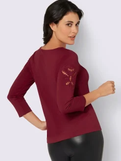 T-shirt en viscose douce avec broderie filigrane détaillée