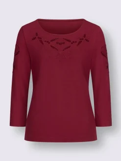 T-shirt en viscose douce avec broderie filigrane détaillée