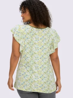 T-shirt en v manches chauve-souris affinantes
