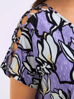 T-shirt en v manches fendues chic
