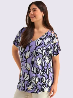 T-shirt en v manches fendues chic