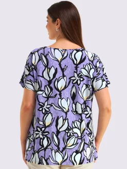 T-shirt en v manches fendues chic