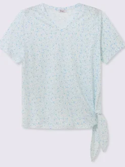 T-shirt en v ourlet à nouer