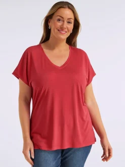 T-shirt en v petites pierres brillantes fantaisie