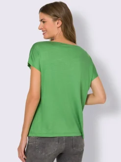 T-shirt fluide à col V et manches courtes élégantes