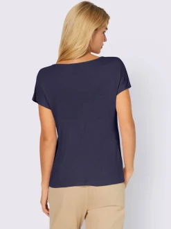 T-shirt fluide à col V et manches courtes élégantes