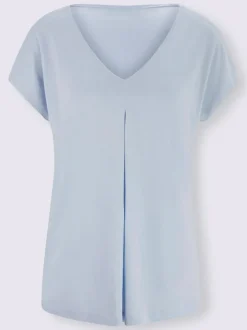 T-shirt fluide à col V et manches courtes élégantes
