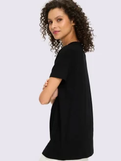 T-shirt fluide en viscose douce à col rond et manches courtes
