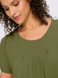 T-shirt fluide en viscose douce à col rond et manches courtes