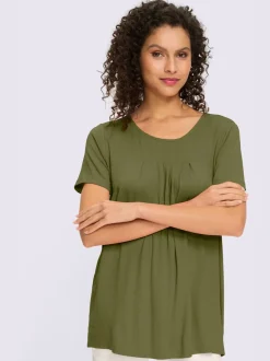 T-shirt fluide en viscose douce à col rond et manches courtes