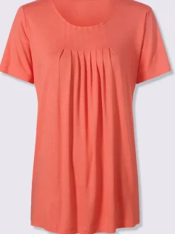 T-shirt fluide en viscose douce à col rond et manches courtes