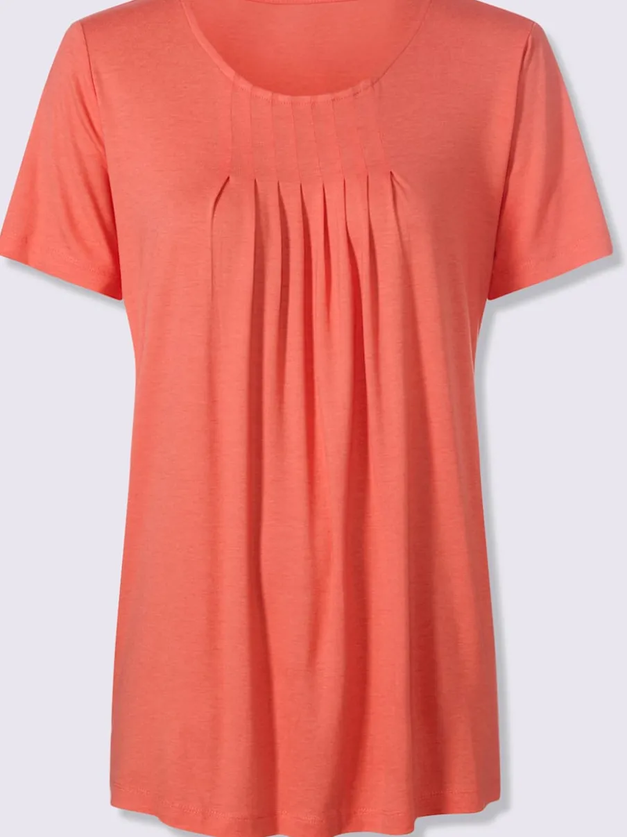 T-shirt fluide en viscose douce à col rond et manches courtes