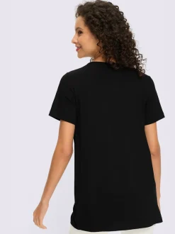 T-shirt fluide en viscose douce à col rond et manches courtes