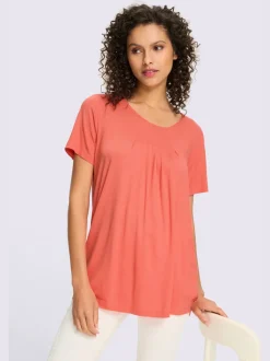 T-shirt fluide en viscose douce à col rond et manches courtes