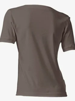 T-shirt à grande encolure carrée avec manches courtes et coupe ajustée