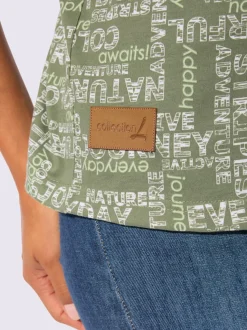 T-shirt imprimé avec encolure ronde et mancherons décontractés