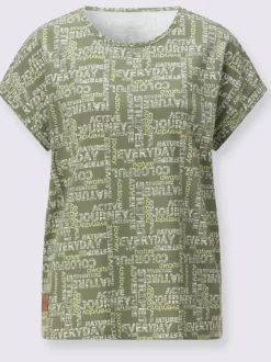 T-shirt imprimé avec encolure ronde et mancherons décontractés