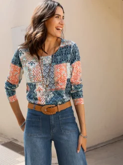 T-shirt imprimé 50% coton et 50% modal