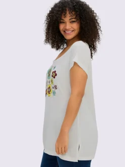 T-shirt imprimé coupe décontractée aux épaules