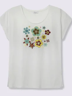 T-shirt imprimé coupe décontractée aux épaules