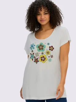 T-shirt imprimé coupe décontractée aux épaules