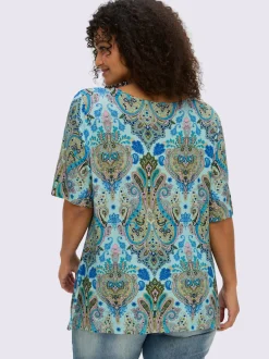 T-shirt imprimé encolure en forme de cœur