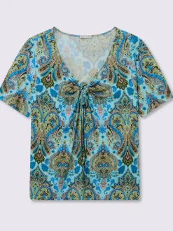 T-shirt imprimé encolure en forme de cœur