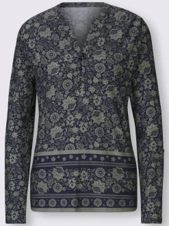 T-shirt imprimé floral à manches longues en jersey doux