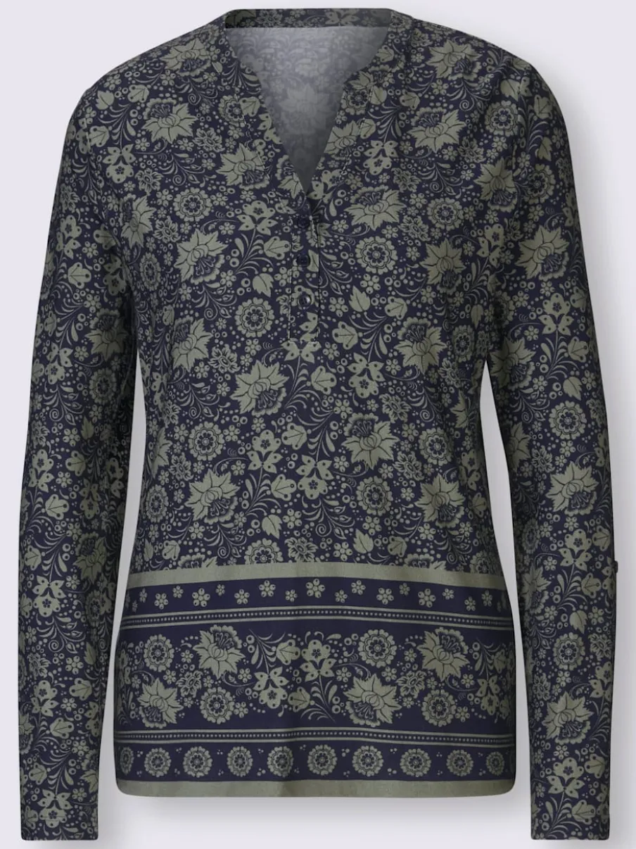 T-shirt imprimé floral à manches longues en jersey doux