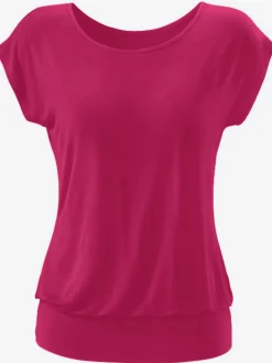 T-shirt large à col rond avec ceinture à l'ourlet