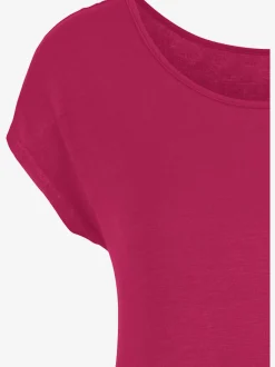 T-shirt large à col rond avec ceinture à l'ourlet