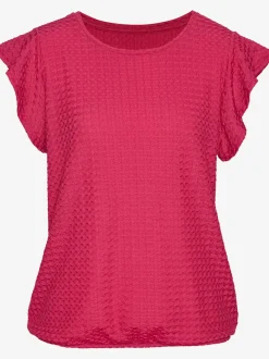 T-shirt Lascana à manches chauve-souris en polyester structuré recyclé
