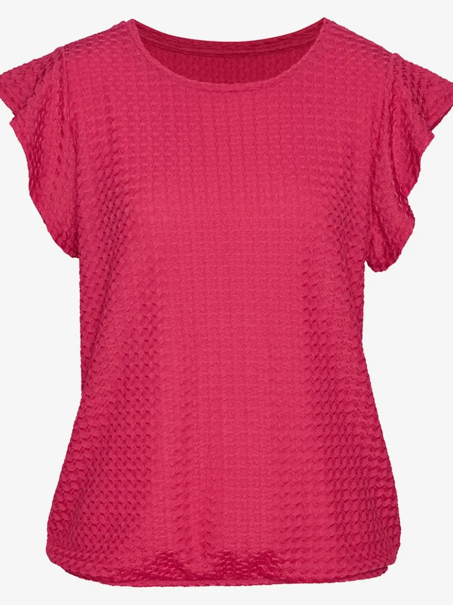 T-shirt Lascana à manches chauve-souris en polyester structuré recyclé