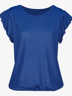 T-shirt Lascana à manches chauve-souris en polyester structuré recyclé