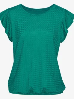 T-shirt Lascana à manches chauve-souris en polyester structuré recyclé