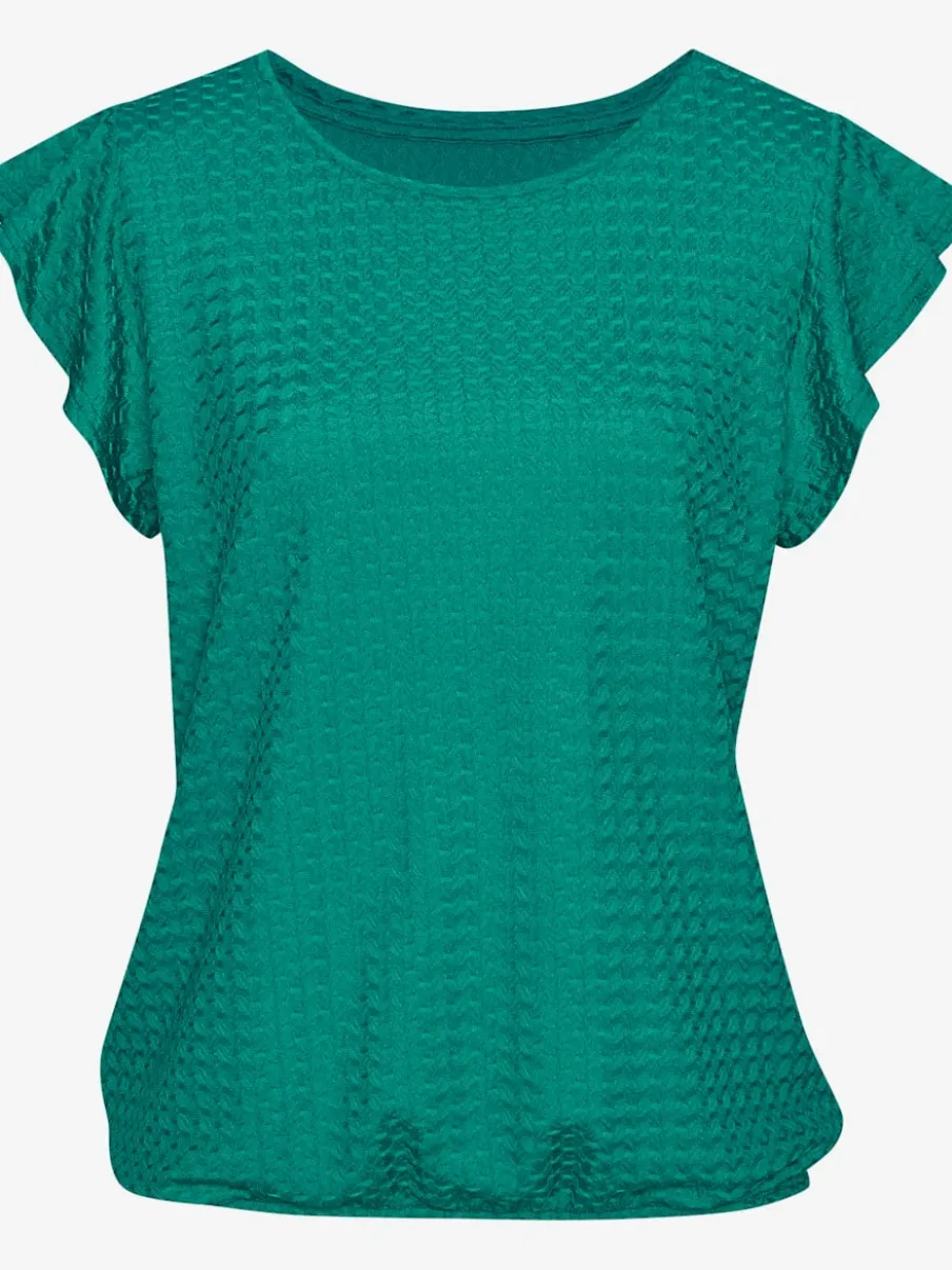 T-shirt Lascana à manches chauve-souris en polyester structuré recyclé