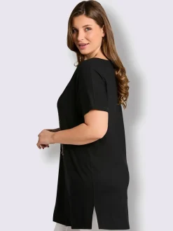 T-shirt long encolure en v affinante