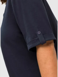 T-shirt long encolure ronde fendue