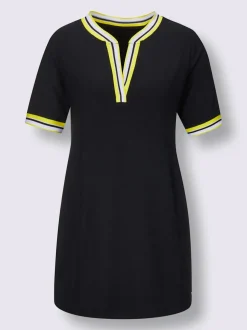 T-shirt long en modal avec rayures sur l'encolure