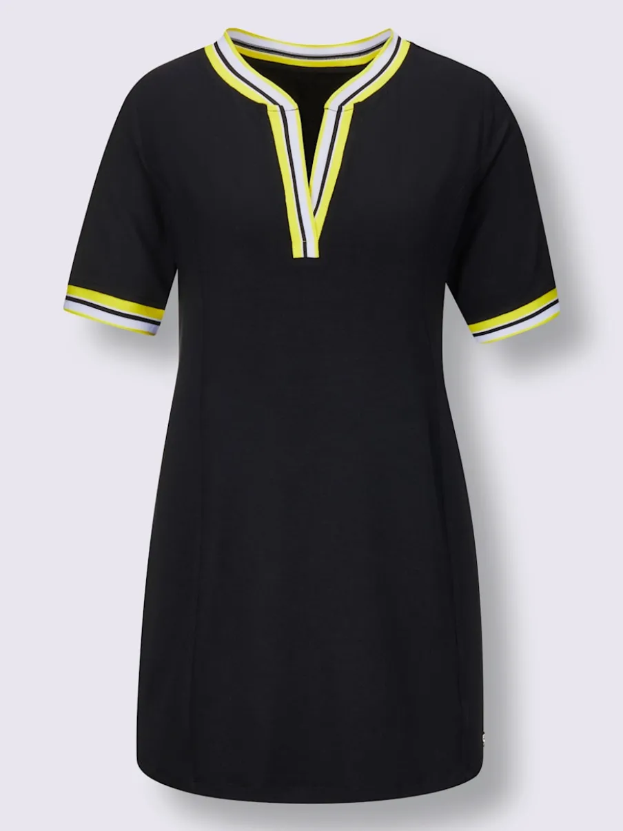 T-shirt long en modal avec rayures sur l'encolure