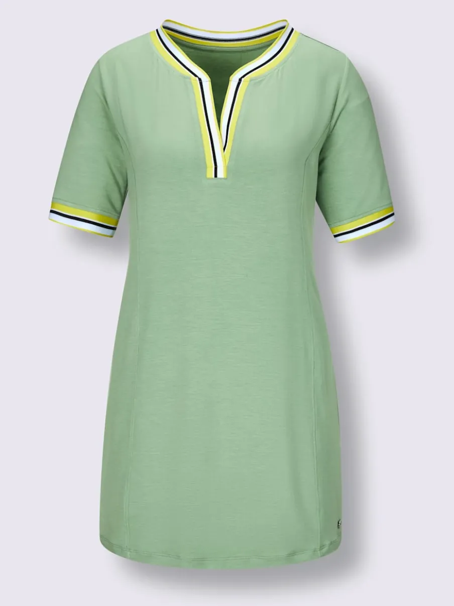 T-shirt long en modal avec rayures sur l'encolure