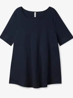 T-shirt long large encolure ronde