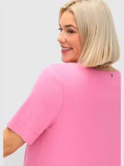T-shirt long large encolure ronde