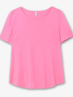 T-shirt long large encolure ronde