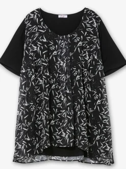 T-shirt look superposé féminin