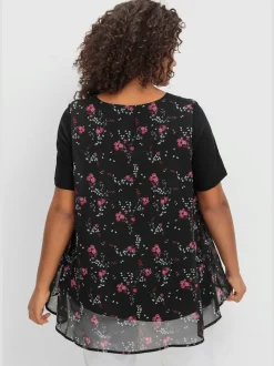 T-shirt look superposé féminin