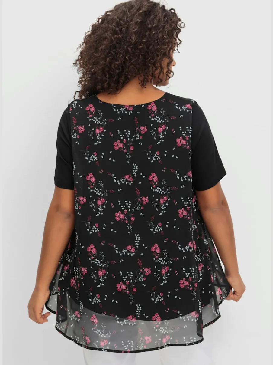 T-shirt look superposé féminin