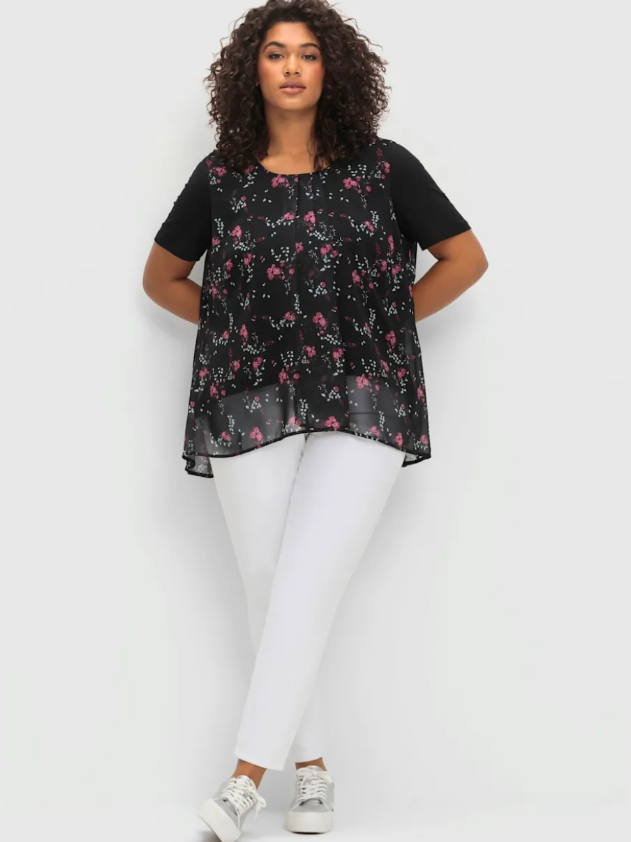 T-shirt look superposé féminin