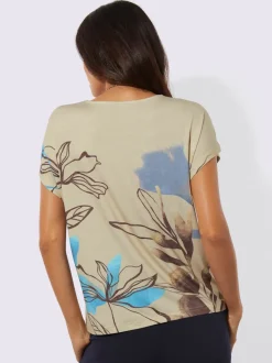 T-shirt à mancherons avec imprimé floral en viscose ECOVERO