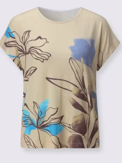 T-shirt à mancherons avec imprimé floral en viscose ECOVERO